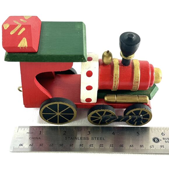 Vintage Christmas Wooden Locomotive Train Car - Picture 7 of 8
